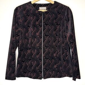 TanJay Vtg 80’s Rhinestone zip Jacket Size PM Black Red‎ & Metallic Slinky Party